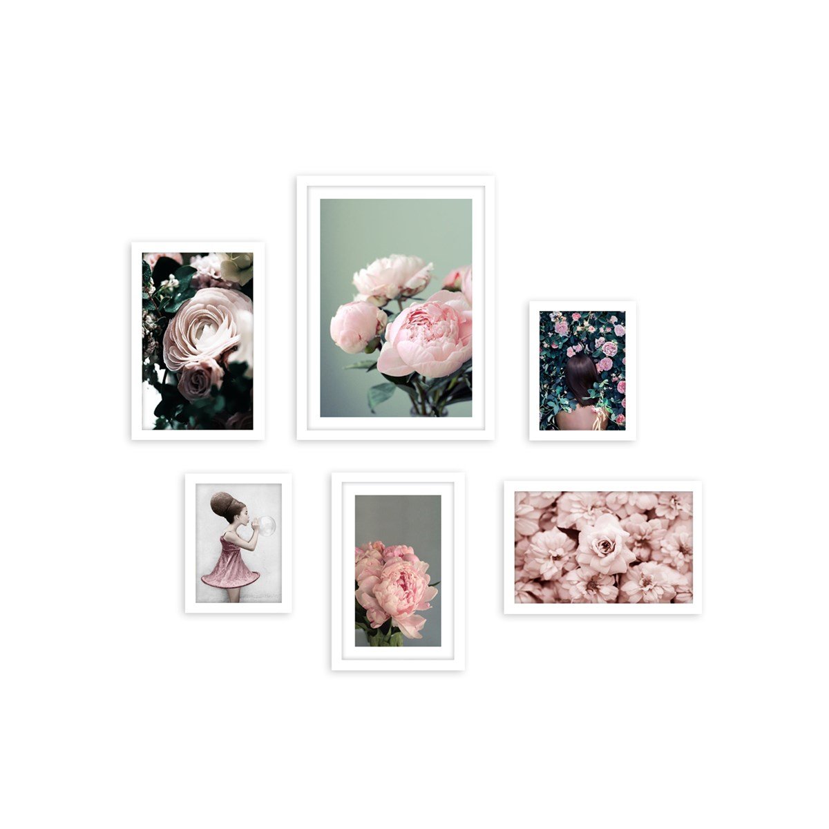 Pink Rose Çerçeveli Poster SetiPosterlerTablolife.com