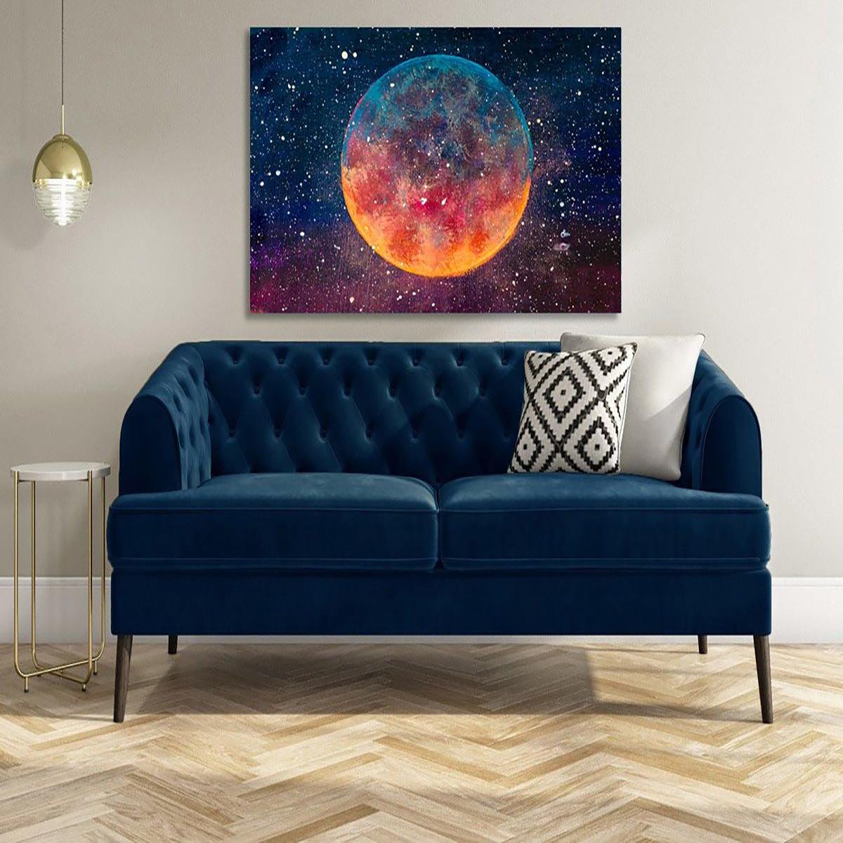 Planet Yağlı Boya Dokulu TabloYağlı Boya Dokulu Soyut TablolarTablolife.com