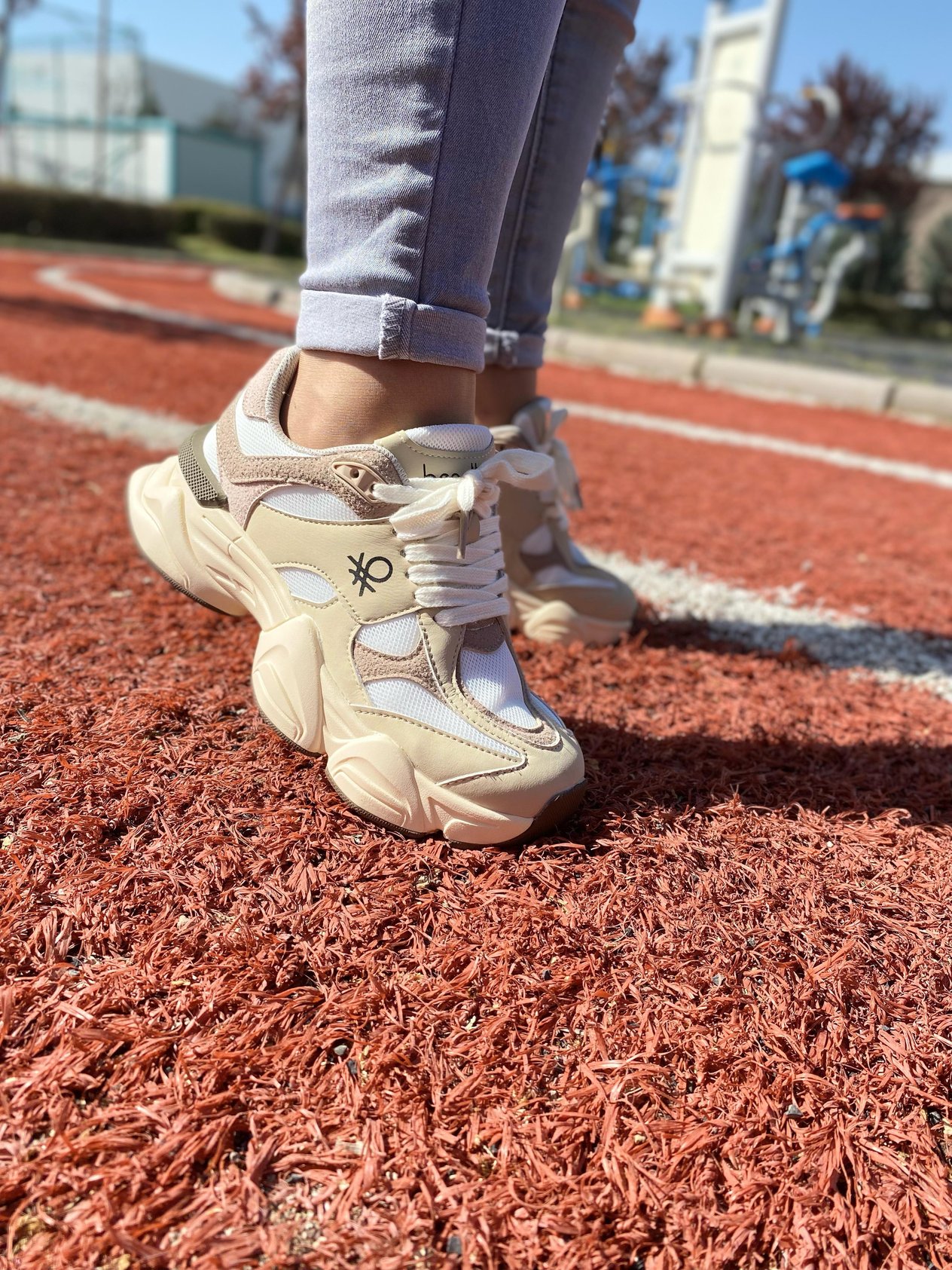 Benetton Unisex Spor Ayakkabı | Bej