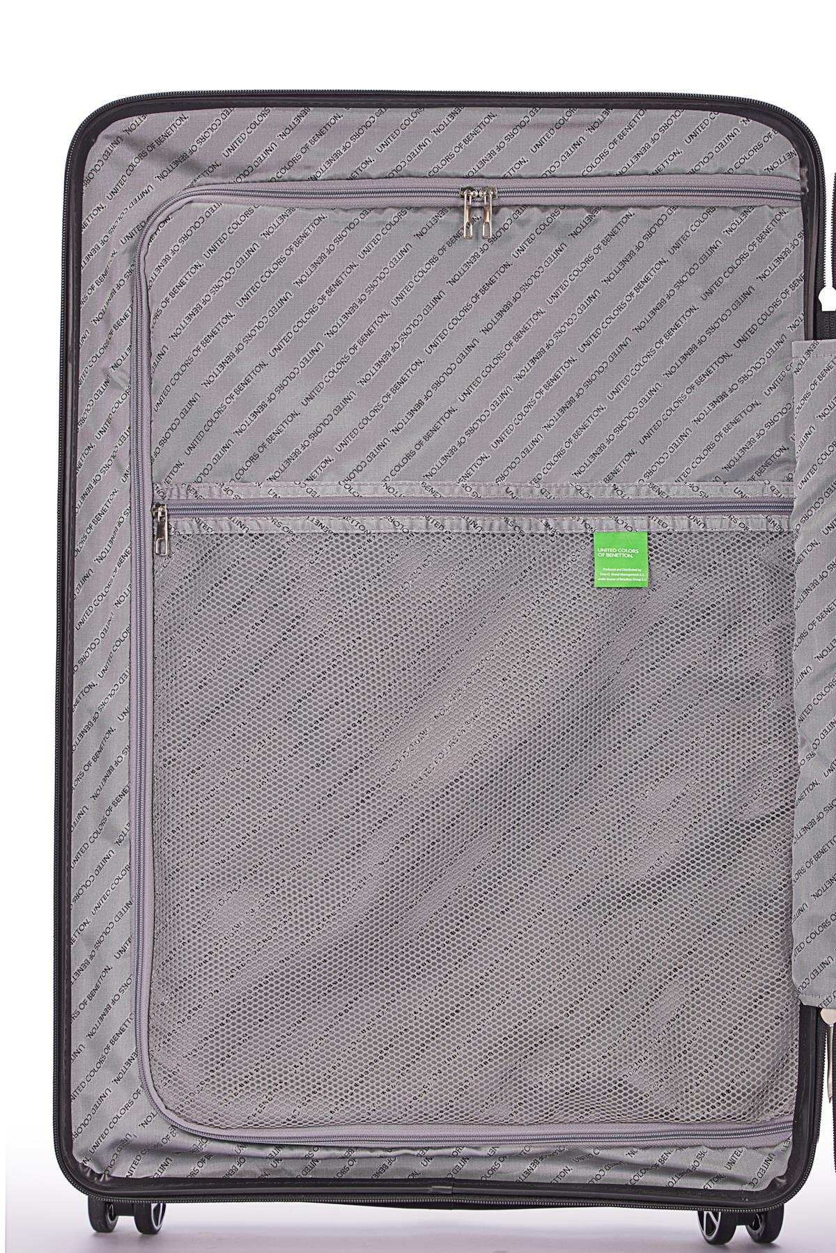 Benetton Büyük Boy Tekerlekli Valiz | Siyah 