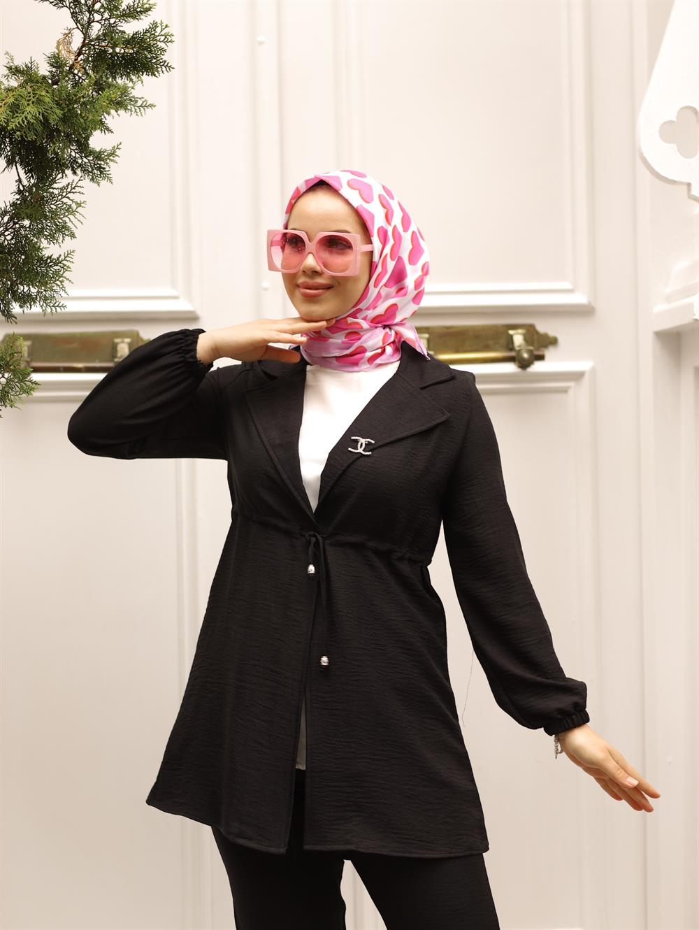 ARİS CEKETLİ KETEN TAKIM SİYAH