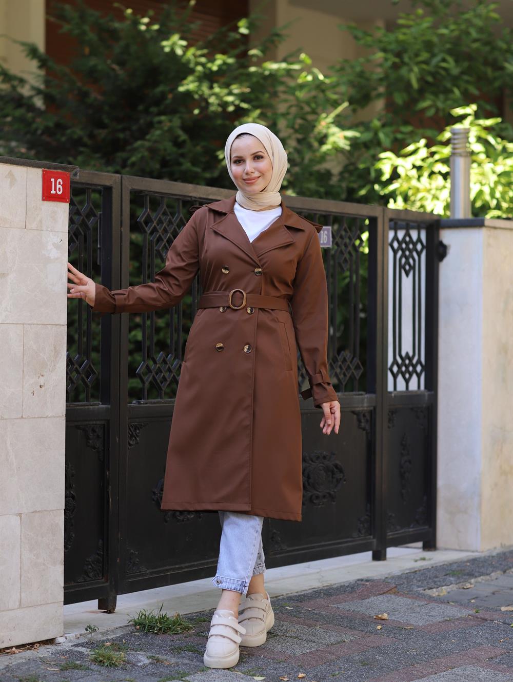 BONDİP KEMERLİ TRENÇ ACI KAHVE