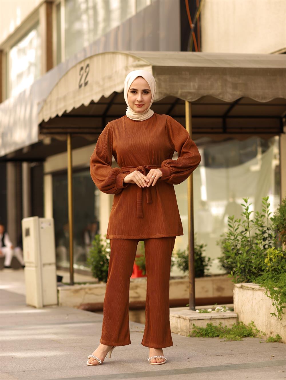 FİTİL MAT ÖRME TAKIM ACI KAHVE