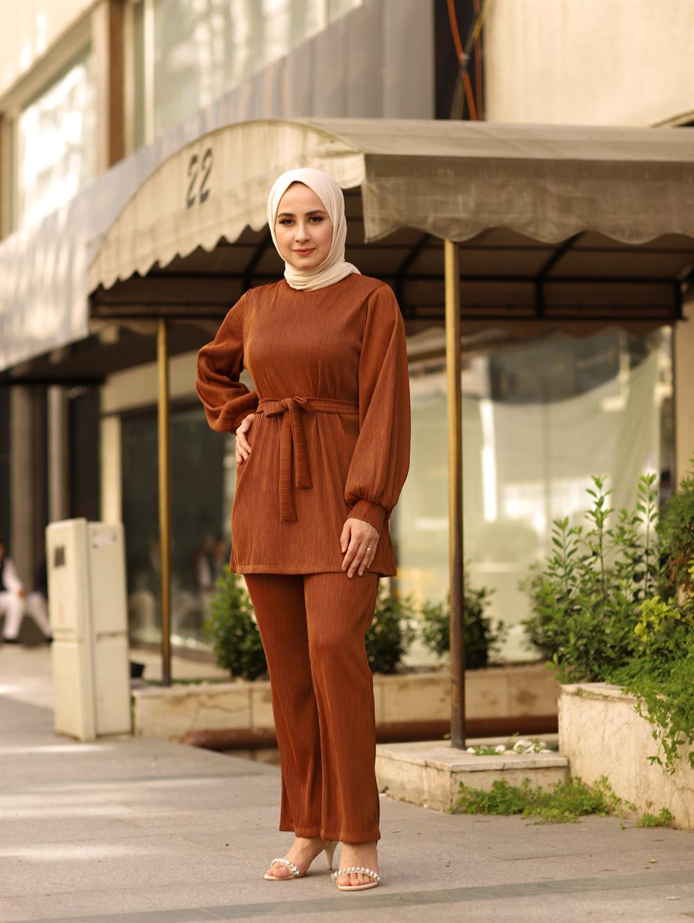 FİTİL MAT ÖRME TAKIM ACI KAHVE