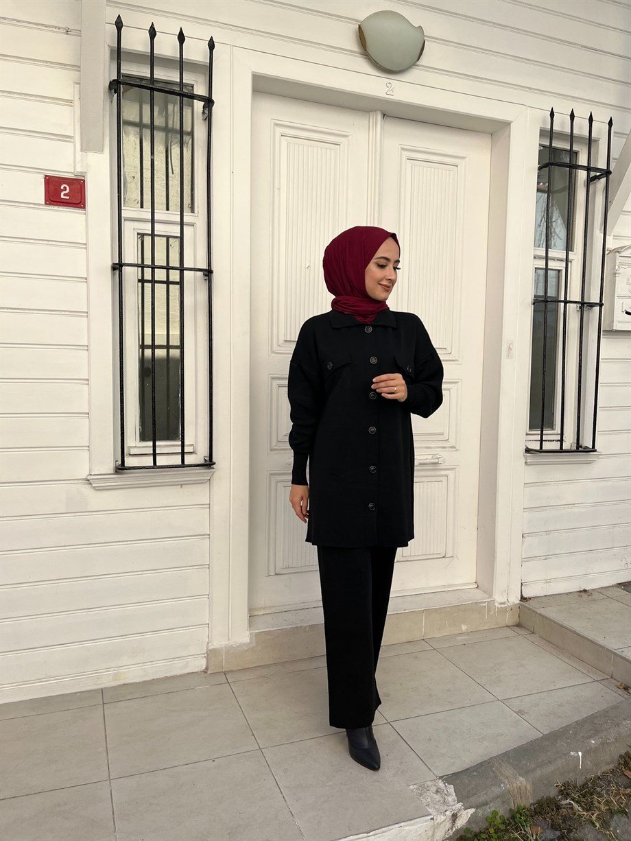 İKİ CEPLİ TAKIM SİYAH