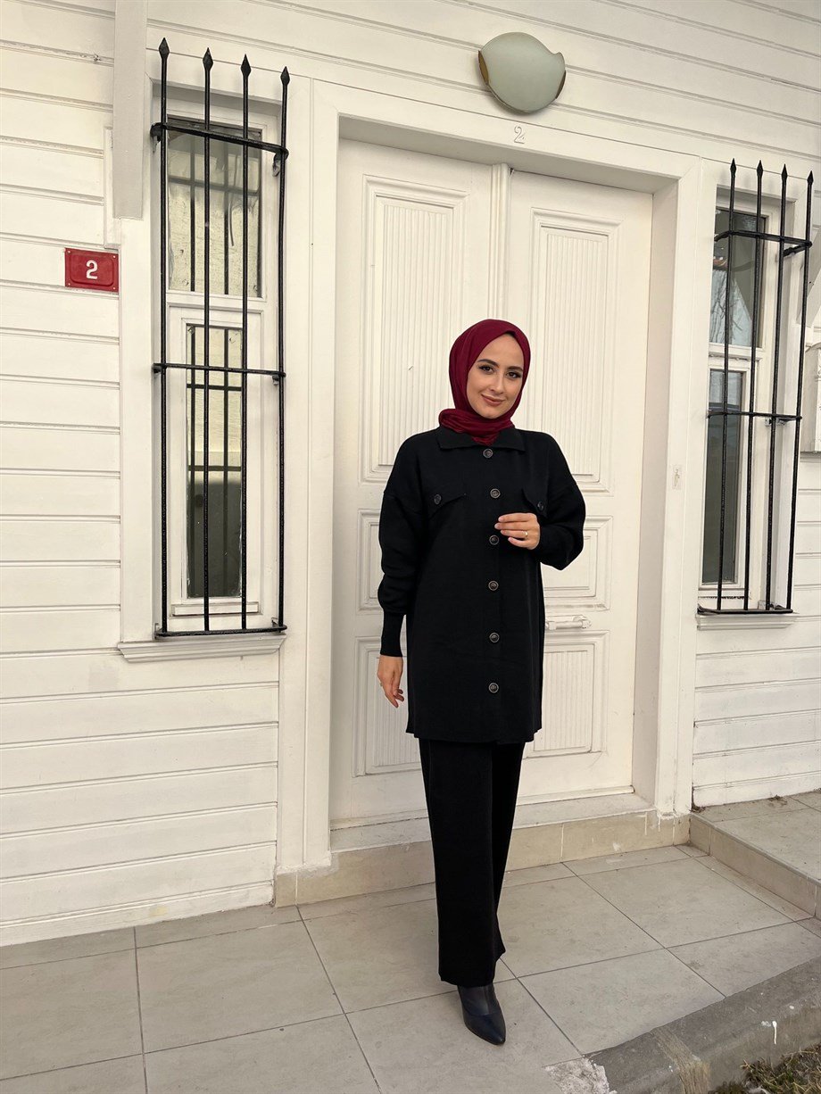 İKİ CEPLİ TAKIM SİYAH