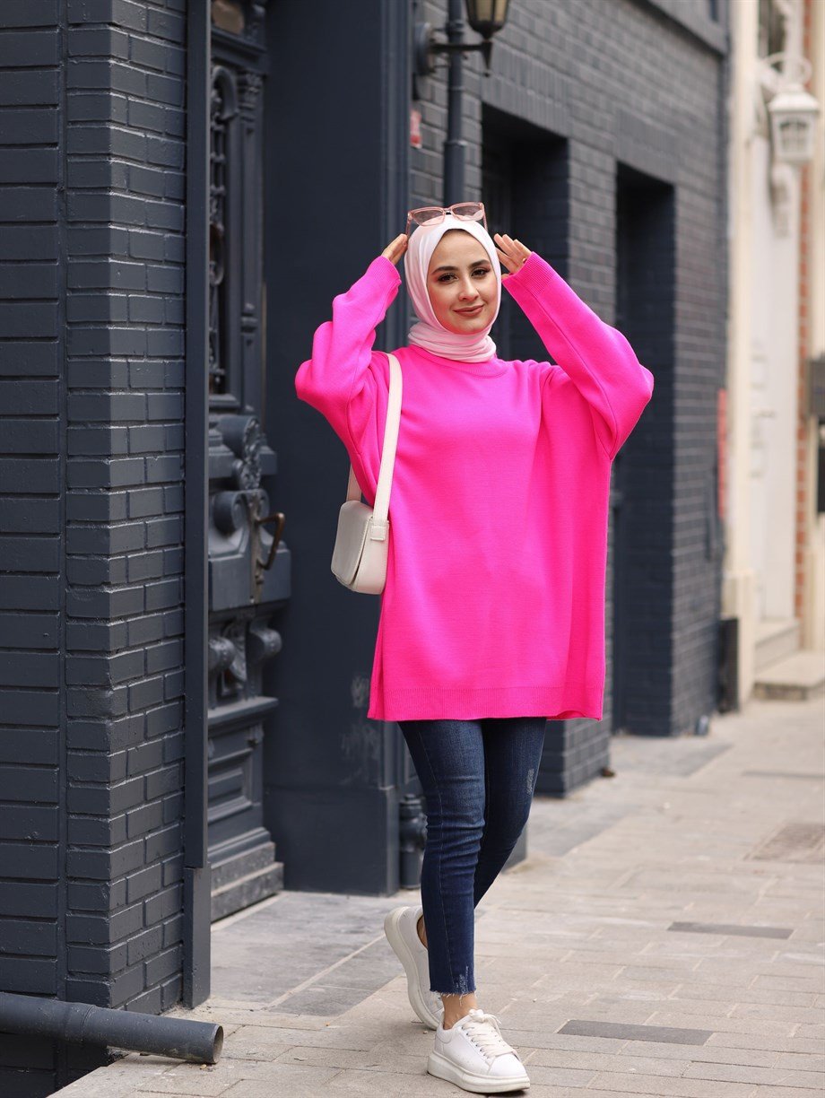 OVERSİZE KAZAK PEMBE