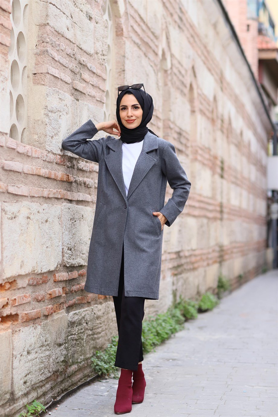 TEK DÜĞME DETAYLI KAŞE FÜME