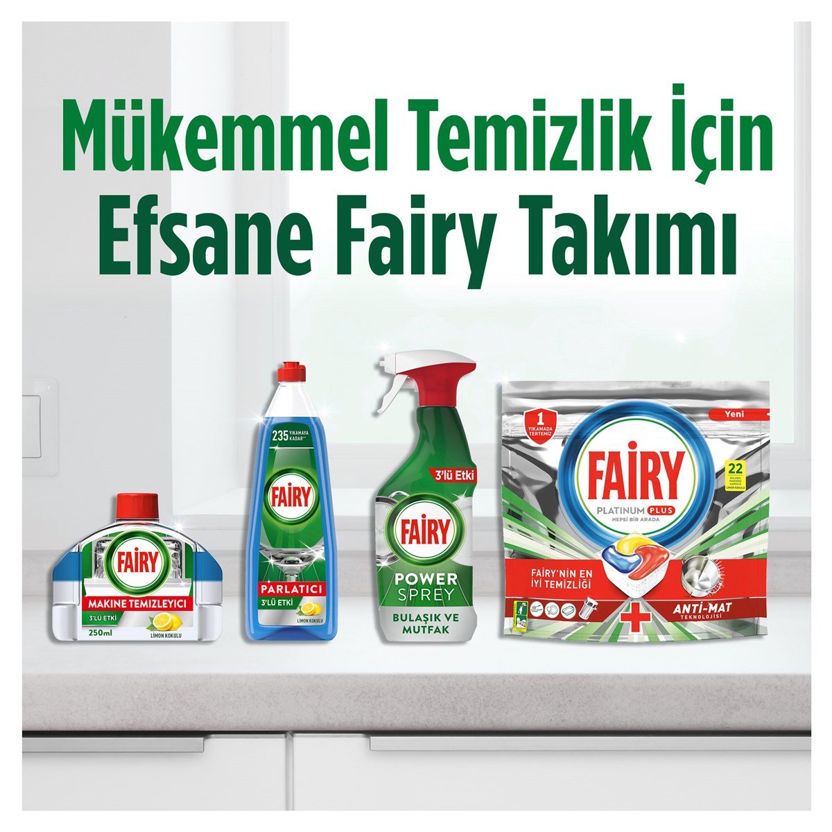 Fairy 3'lü Etki Bulaşık Makinesi Parlatıcısı 710 ml Limon