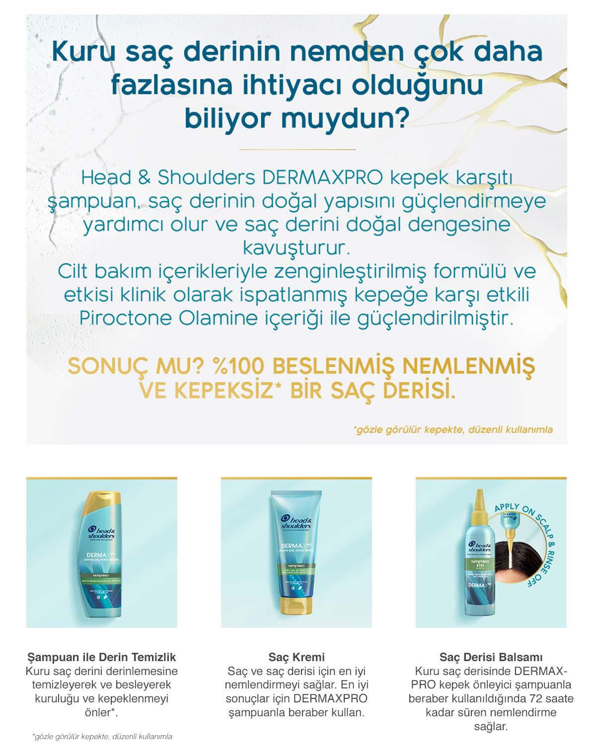 Head & Shoulders DERMAXPRO Tazelenme Takviyesi, E-Vitamini İçeren Kepek Karşıtı Saç Derisi Balsamı 145 ml 