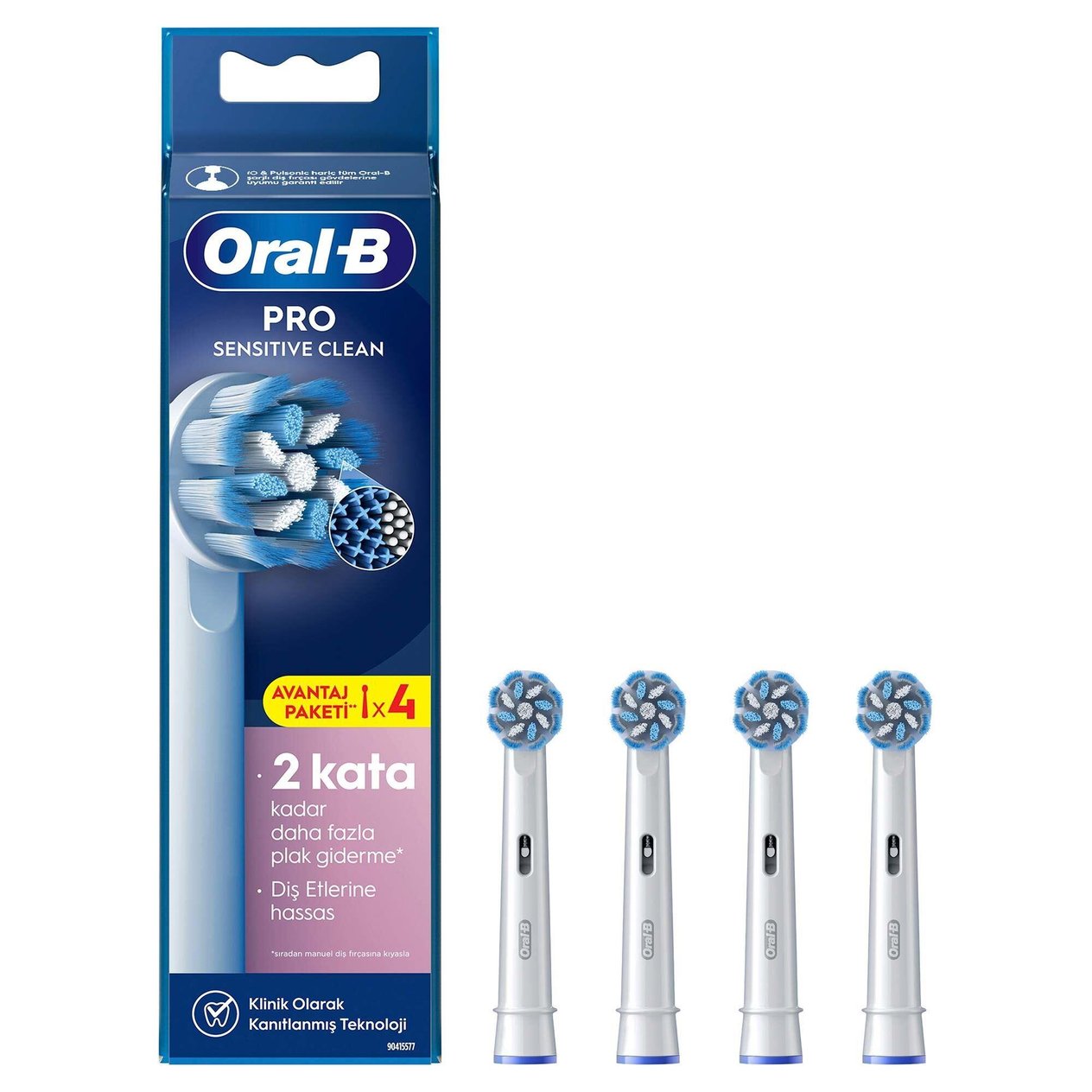 Oral B Sensitive Clean Diş Fırçası Yedek Başlığı EB60 Beyaz 4'lü
