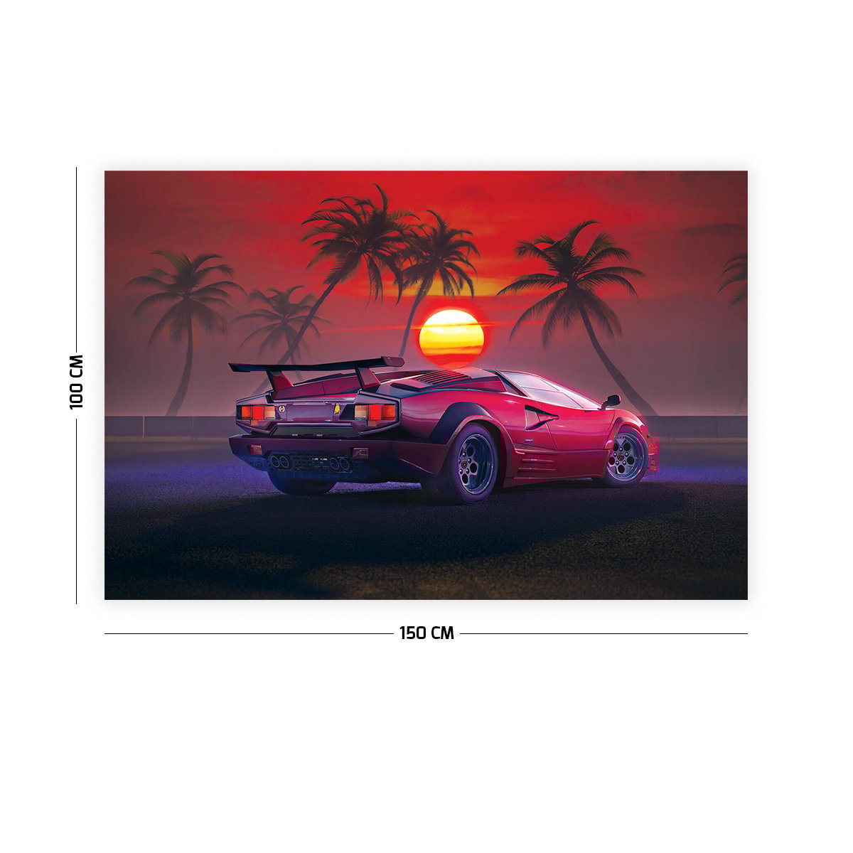 Günbatımı Lamborghini Duvar Örtüsü