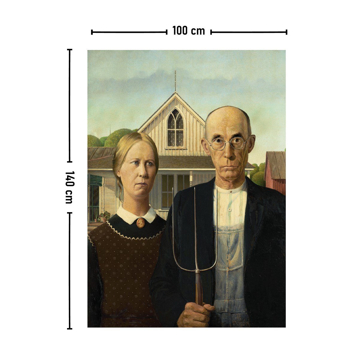 Vagonik American Gothic Duvar Örtüsü Halısı 140x100 Cm-70x100 Cm