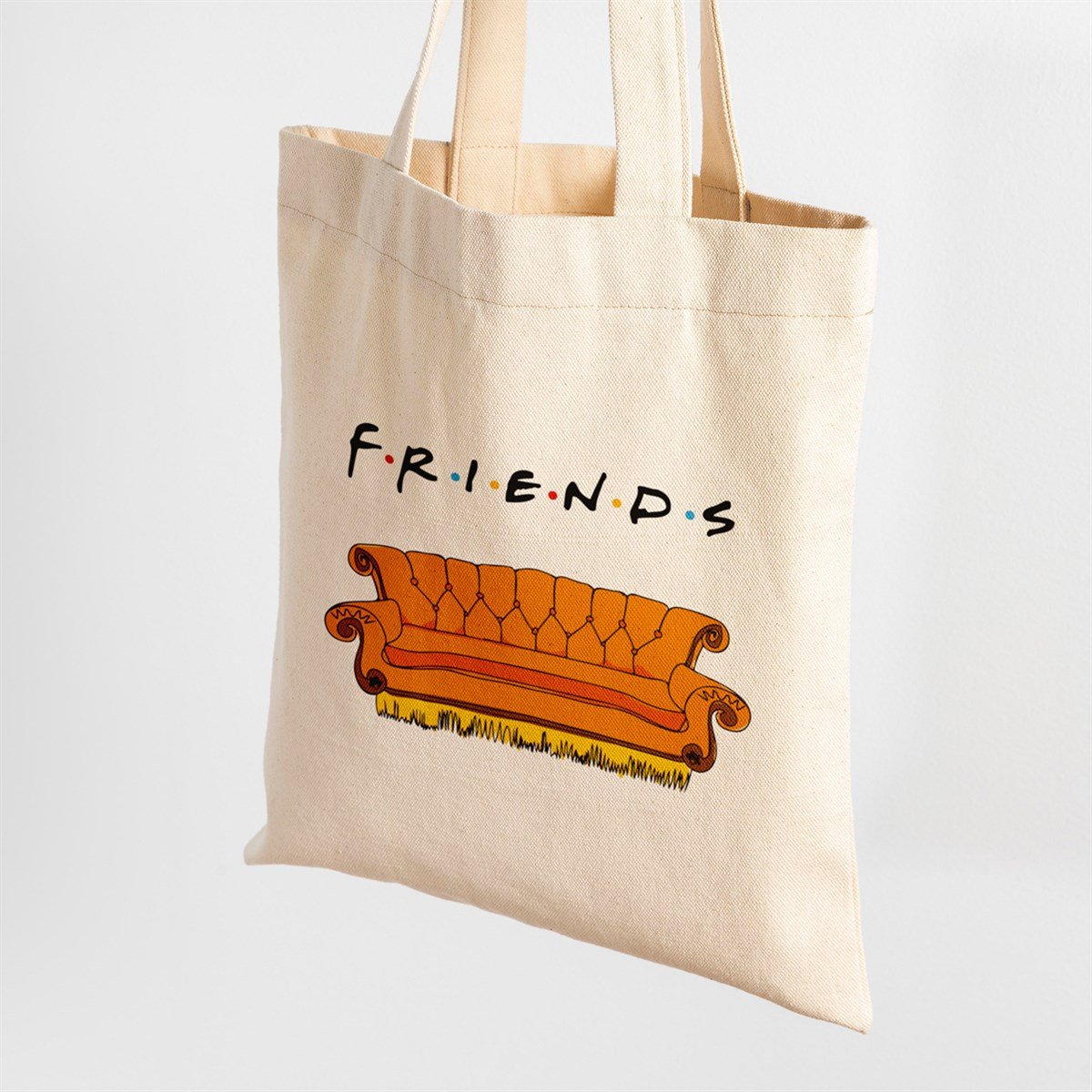 Vagonik Friends Baskılı Ham Bez Kanvas Çanta