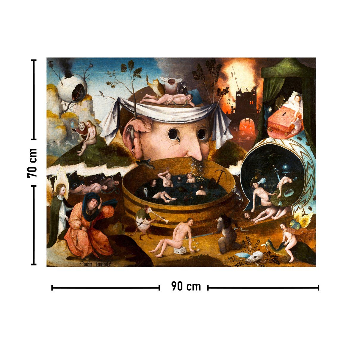 Vagonik Hieronymus Bosch Bir Tondal Vizyonu Duvar Örtüsü Halısı 70x90 Cm