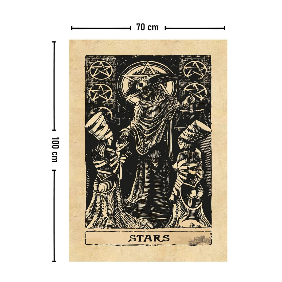 Vagonik Tarot Kartı Stars Duvar Örtüsü Halısı 140x100 Cm-70x100 Cm