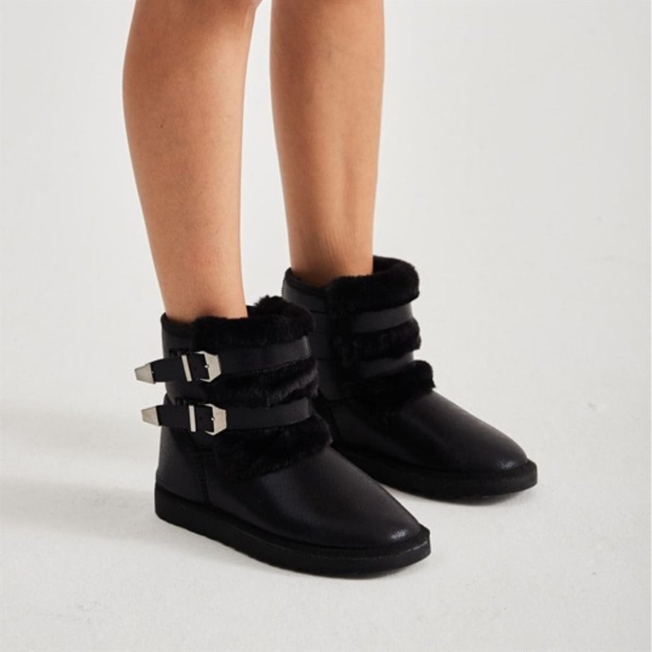 KÜRKLÜ SİYAH UGG BOT 