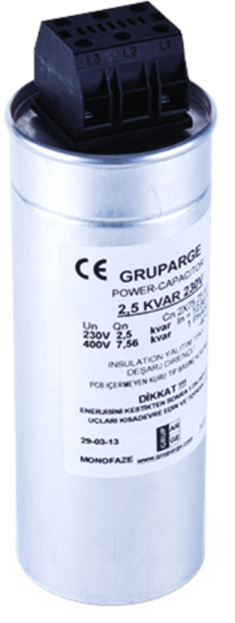 0.5   kVAr 230V KONDANSATÖR buyukelektromarket.com Grup Arge