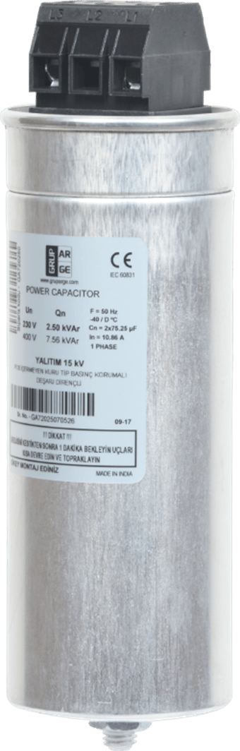 1.5/1,82  kVAr (400V/440V) KONDANSATÖR buyukelektromarket.com Grup Arge