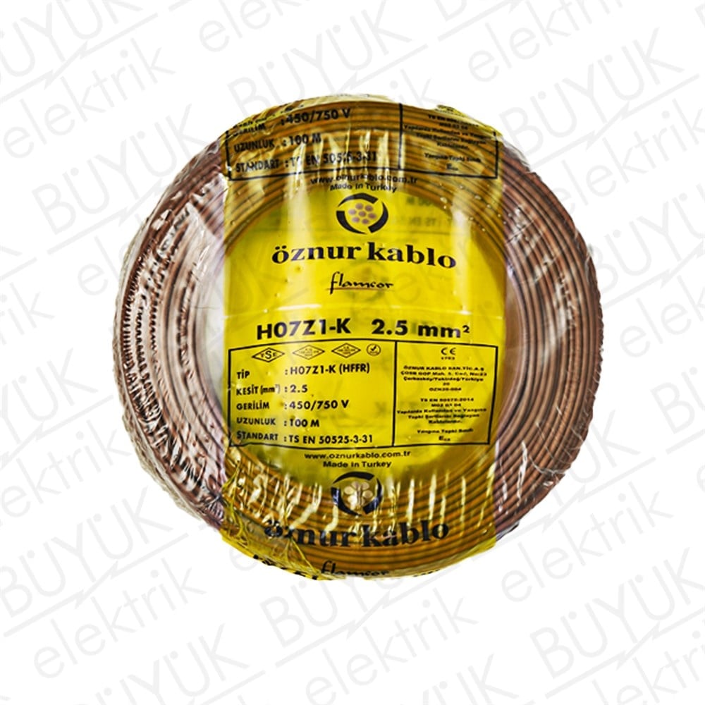2,5mm NYAF HFFR KABLO KAHVE buyukelektromarket.com Öznur