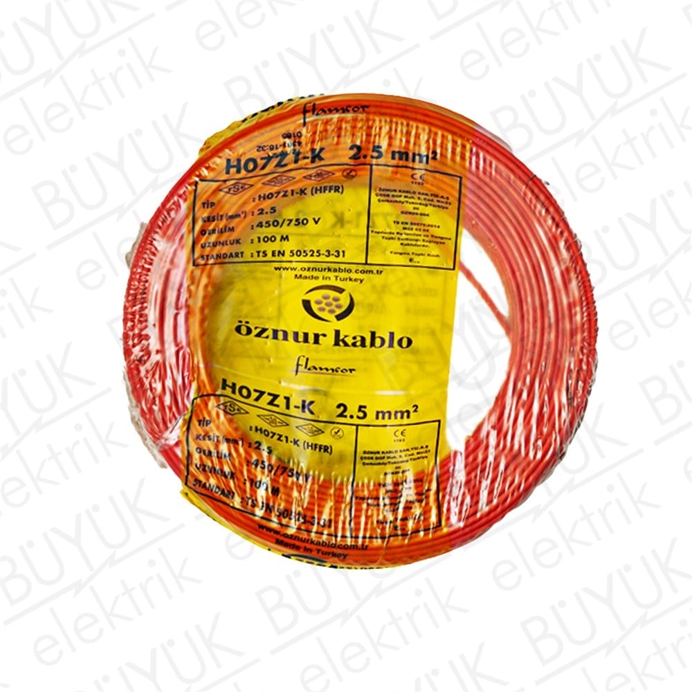2,5mm NYAF HFFR KABLO KIRMIZI buyukelektromarket.com Öznur