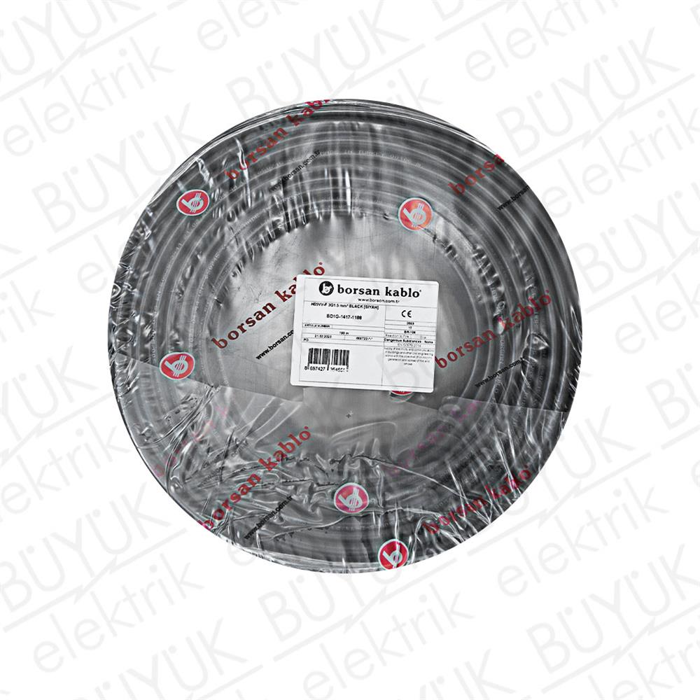 3x1,5mm TTR KABLO SİYAH buyukelektromarket.com BORSAN