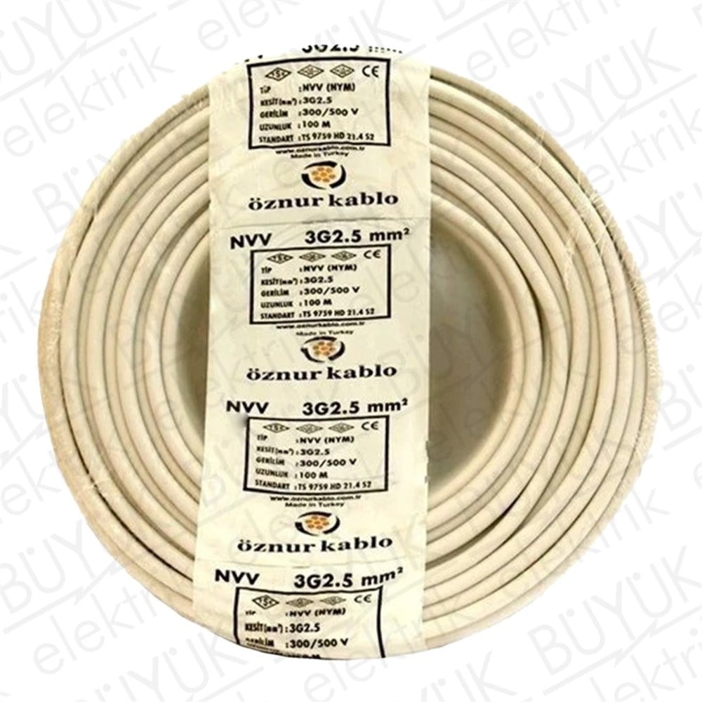 3x2,5mm TTR KABLO BEYAZ buyukelektromarket.com Öznur
