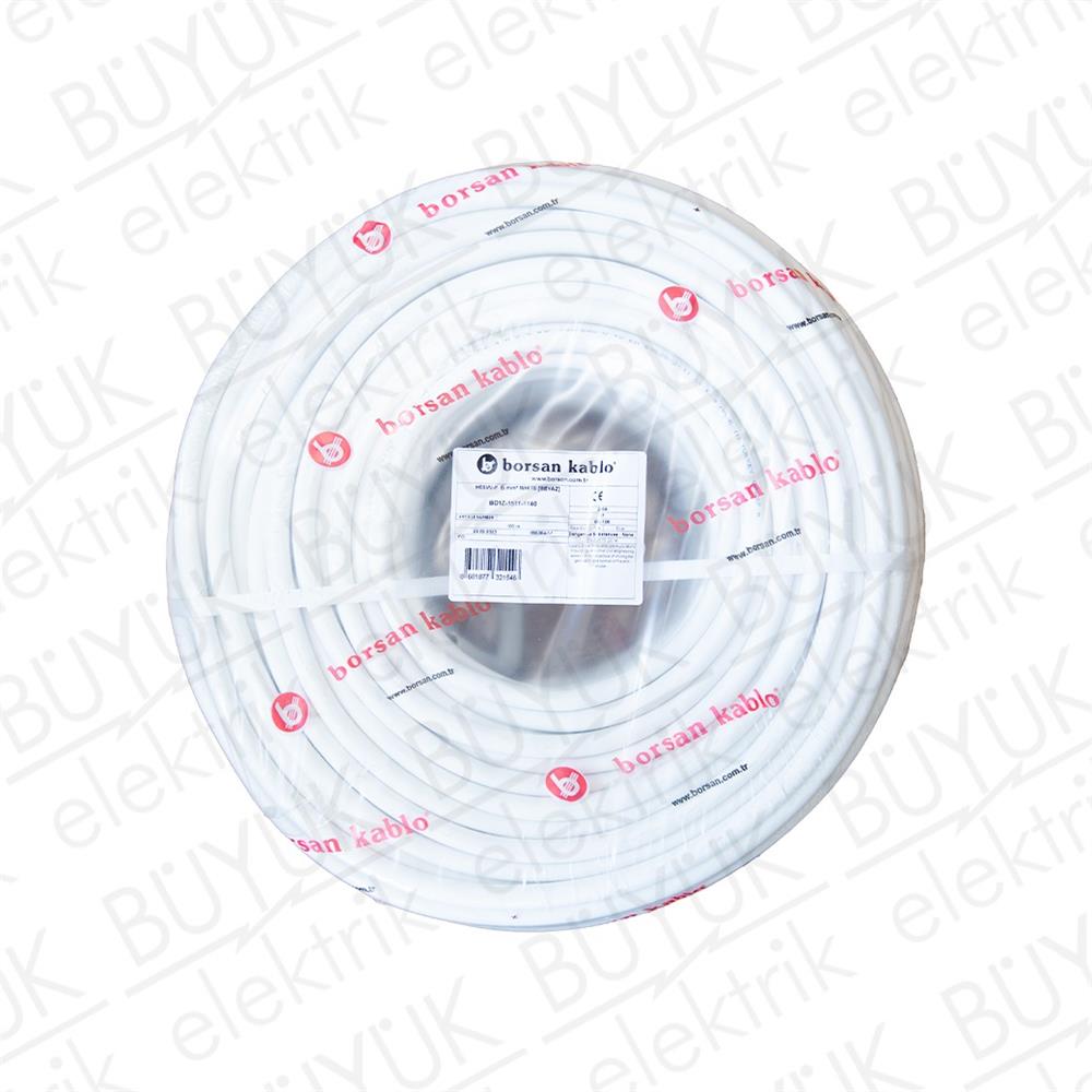6mm NYAF HFFR KABLO BEYAZ buyukelektromarket.com BORSAN