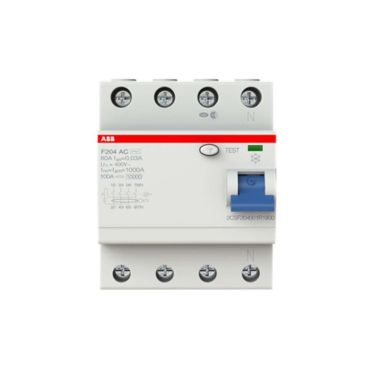 F204 AC-80/0,03 4*80A 30mA K.A.K. Anahtarı buyukelektromarket.com ABB