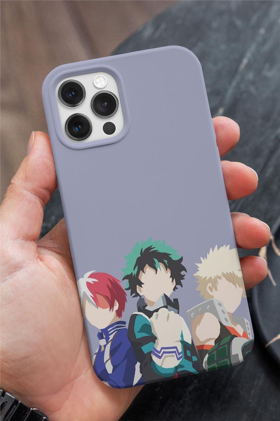 Deku - Todoroki - Bakugo illustration Siyah Silikon Baskılı Anime Telefon Kılıfı