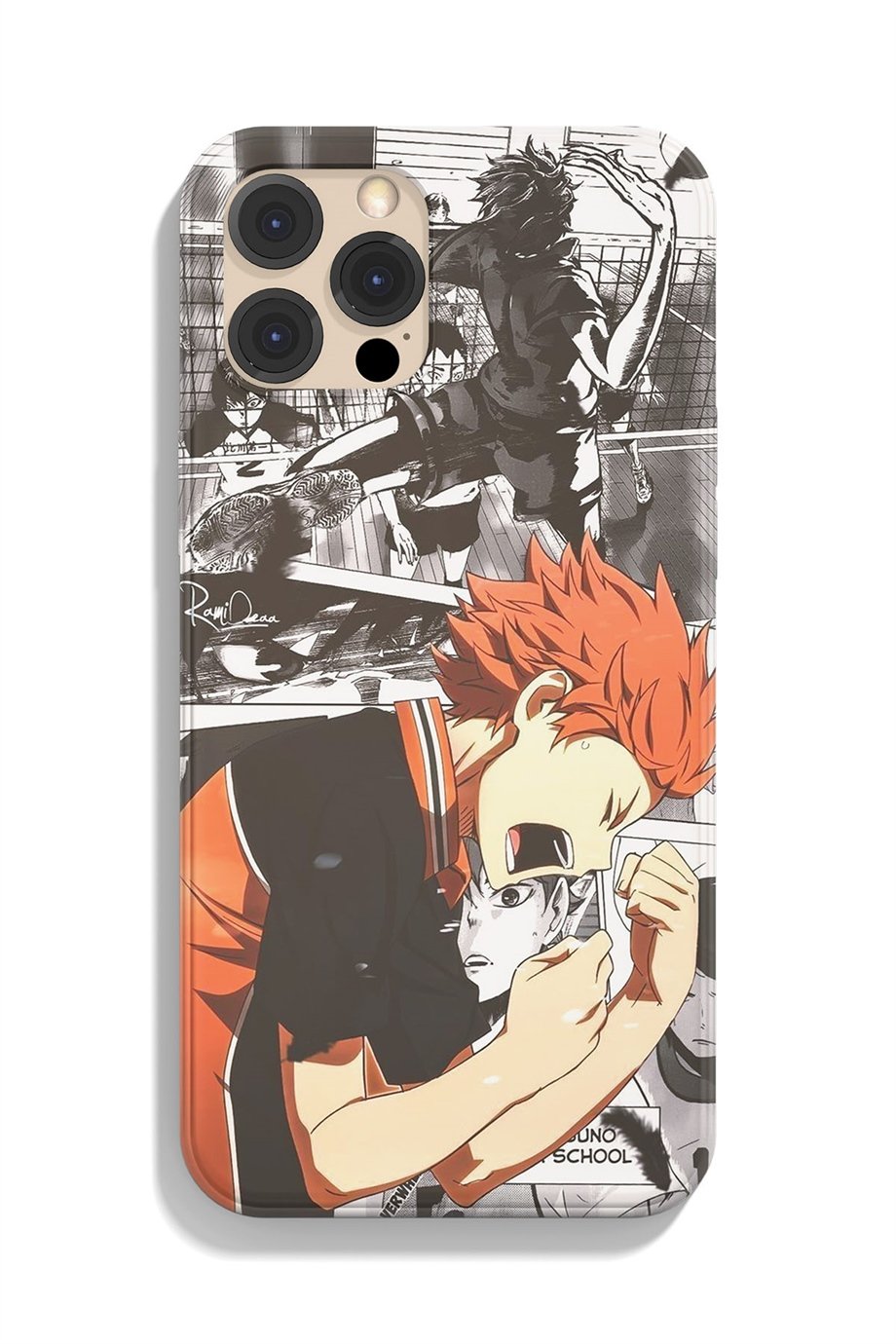 Haikyu!! Shoyo Hinata Siyah Silikon Baskılı Anime Telefon Kılıfı