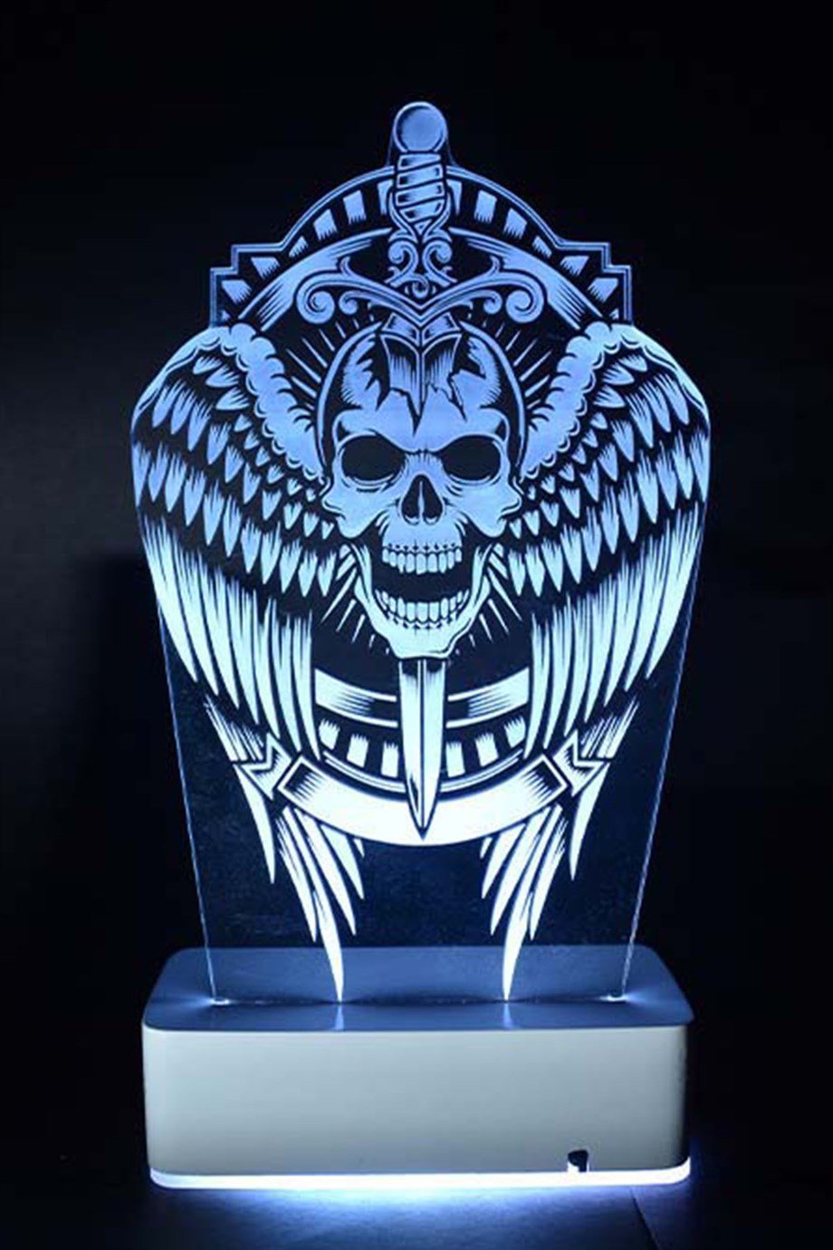 Kişiye Özel Kanatlı İskelet 3D 16 Renk Dekoratif Led Lamba