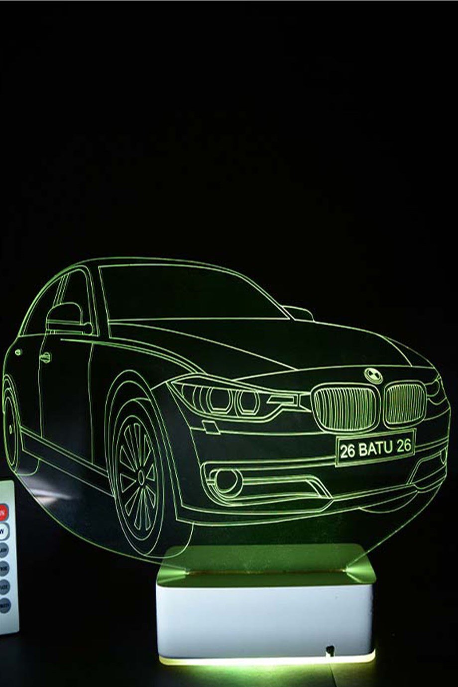 Kişiye Özel Plakalı Araba 3D Led Lamba