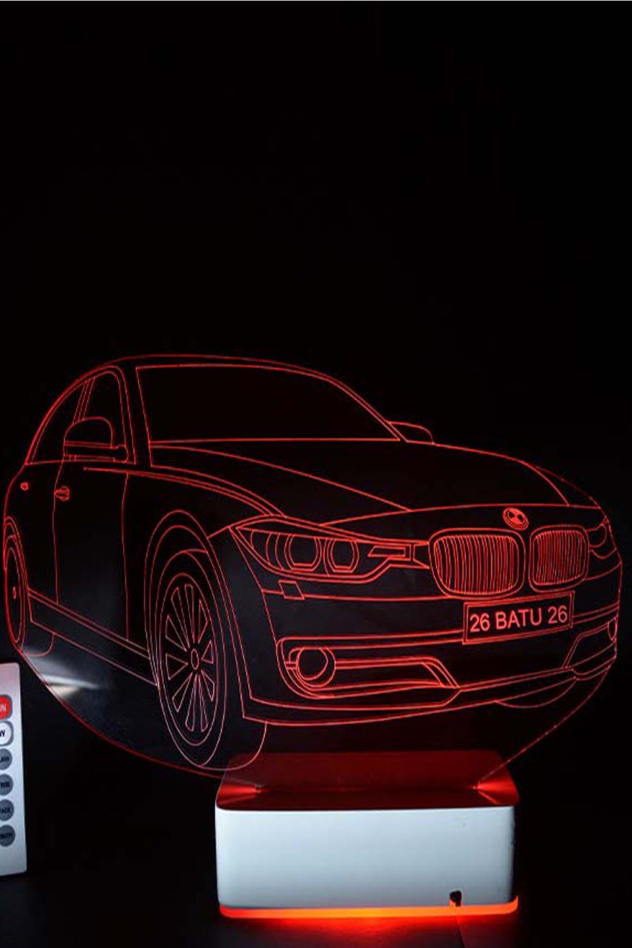 Kişiye Özel Plakalı Araba 3D Led Lamba