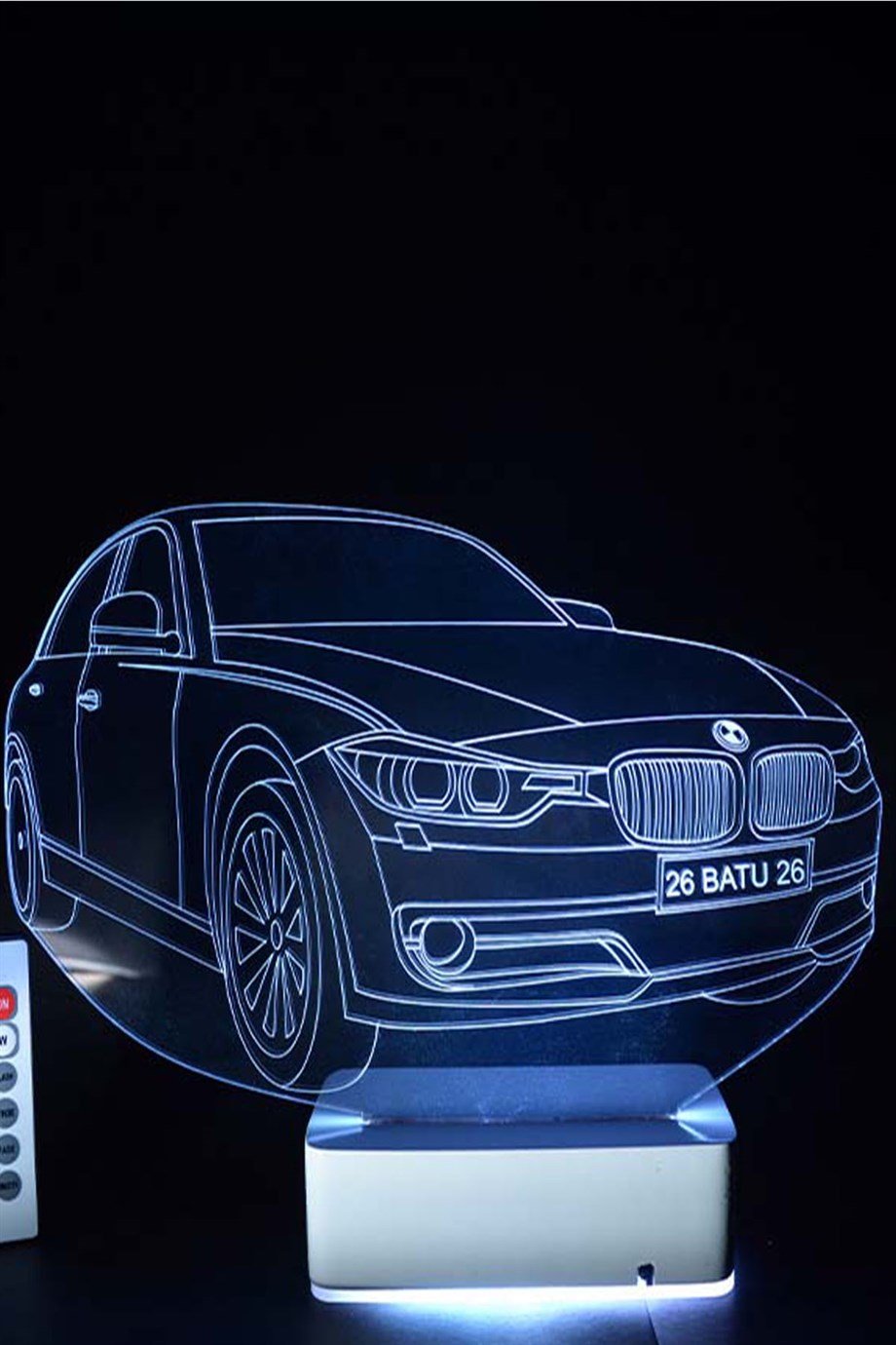 Kişiye Özel Plakalı Araba 3D Led Lamba