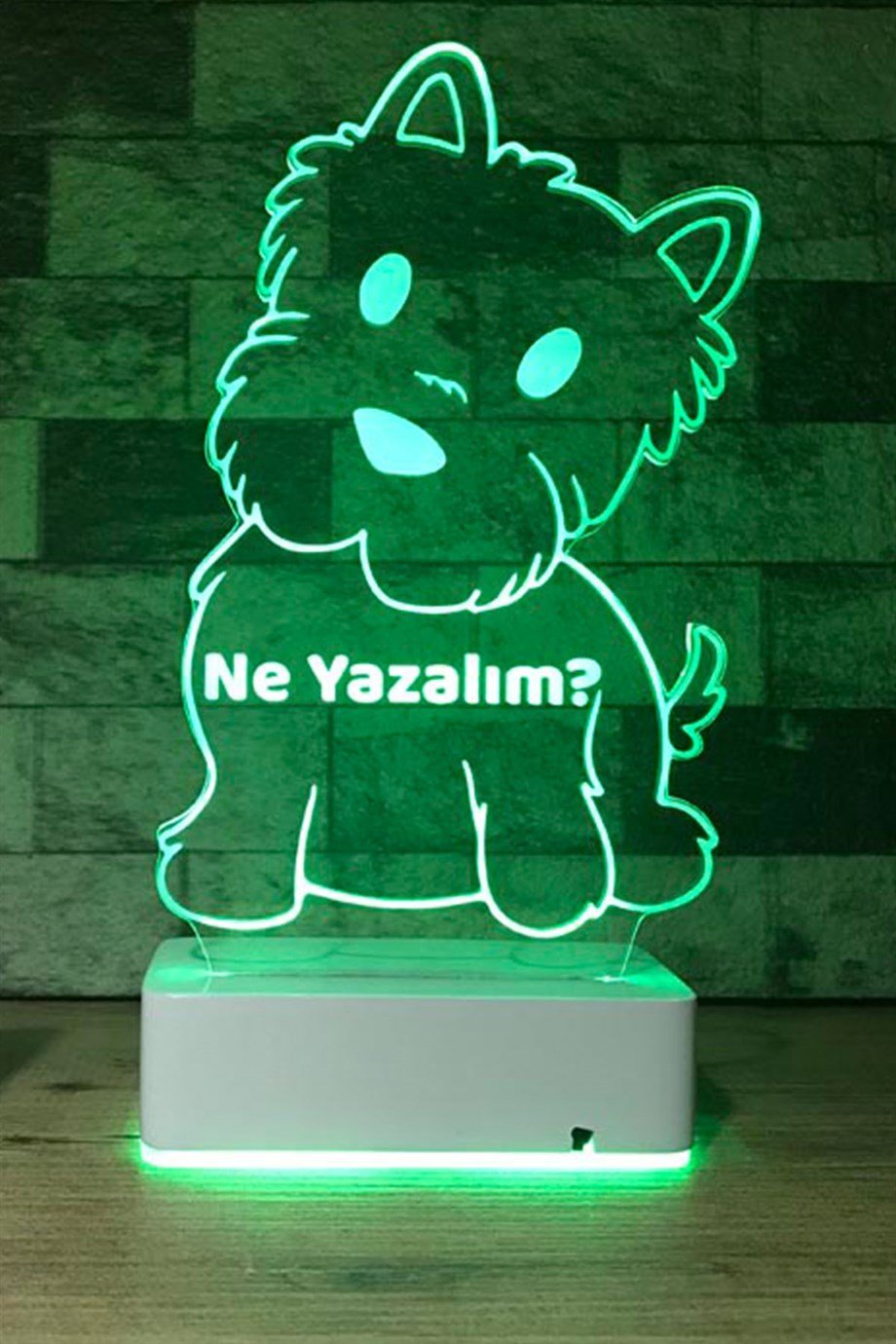 Kişiye Özel Şirin Köpek Masaüstü 3D 16 Renk Dekoratif Led Lamba