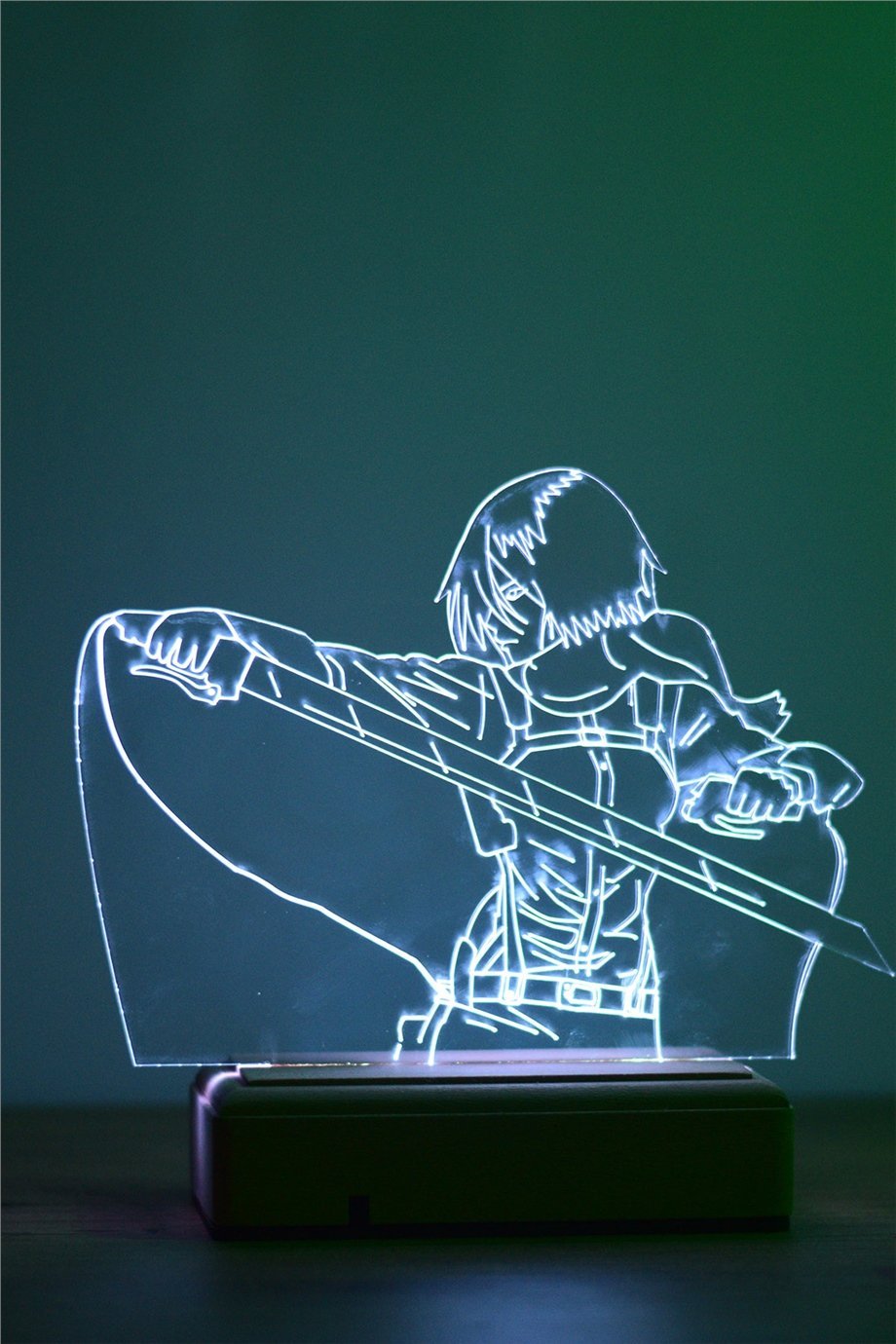 Mikasa Ackerman Attack On Titan 16 Renkli Anime Gece Lambası