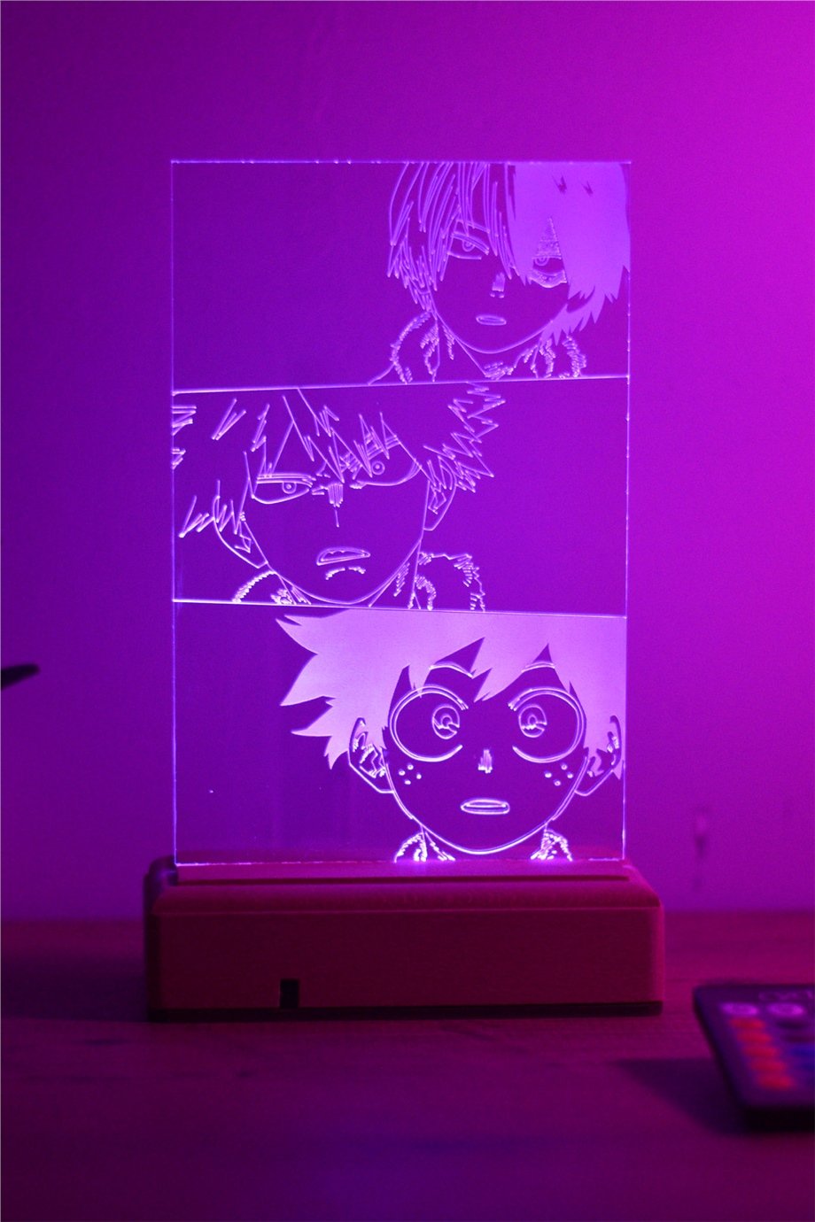 My Hero Academia Deku - Todoroki - Bakugo 16 Renkli Kumandalı Anime Gece Lambası