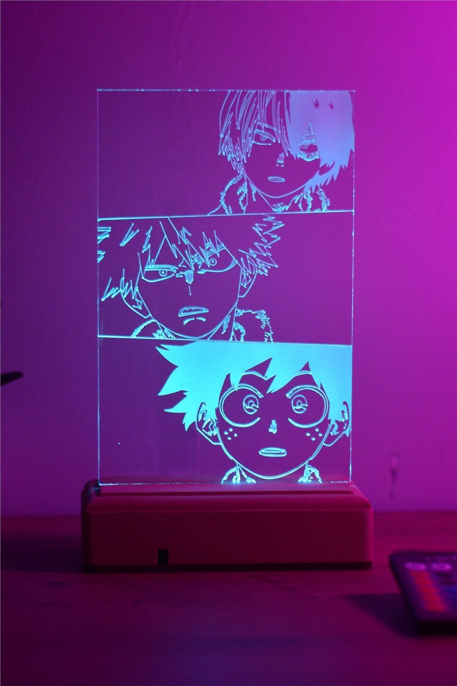 My Hero Academia Deku - Todoroki - Bakugo 16 Renkli Kumandalı Anime Gece Lambası