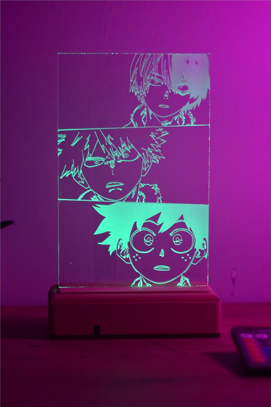 My Hero Academia Deku - Todoroki - Bakugo 16 Renkli Kumandalı Anime Gece Lambası
