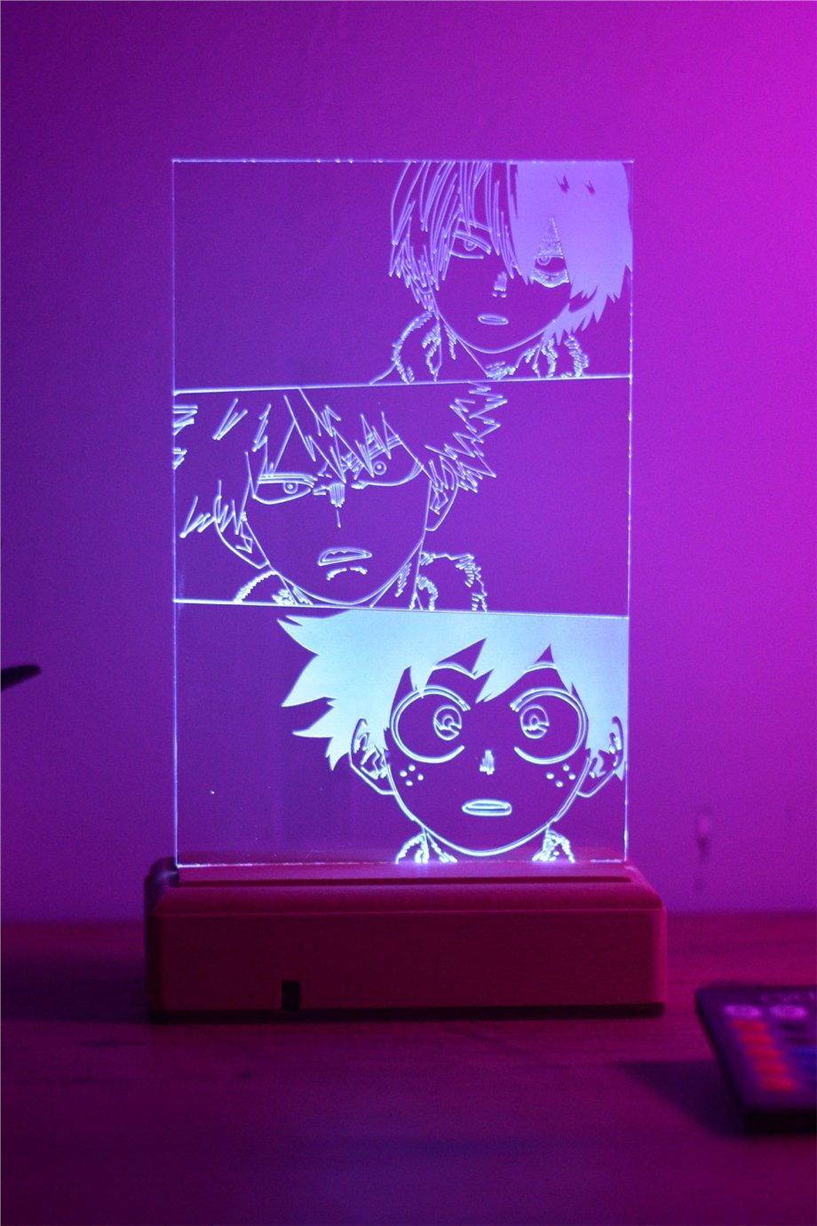My Hero Academia Deku - Todoroki - Bakugo 16 Renkli Kumandalı Anime Gece Lambası