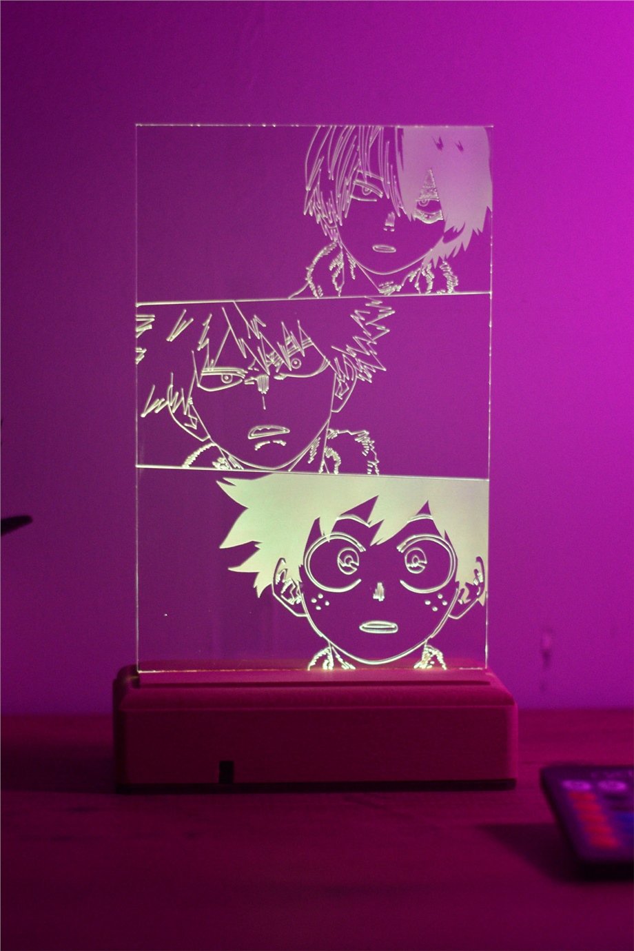 My Hero Academia Deku - Todoroki - Bakugo 16 Renkli Kumandalı Anime Gece Lambası