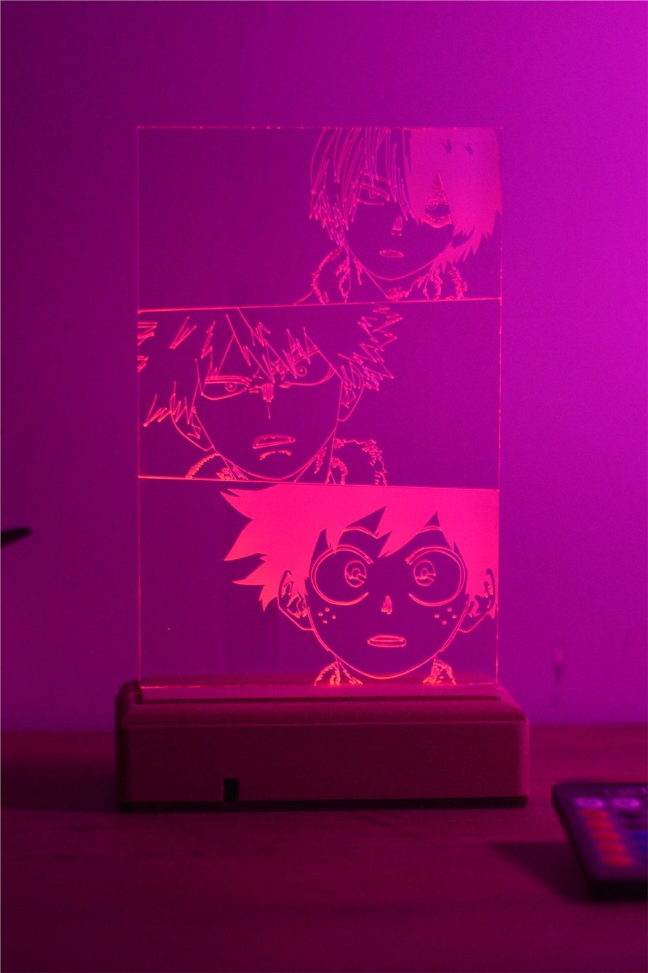 My Hero Academia Deku - Todoroki - Bakugo 16 Renkli Kumandalı Anime Gece Lambası