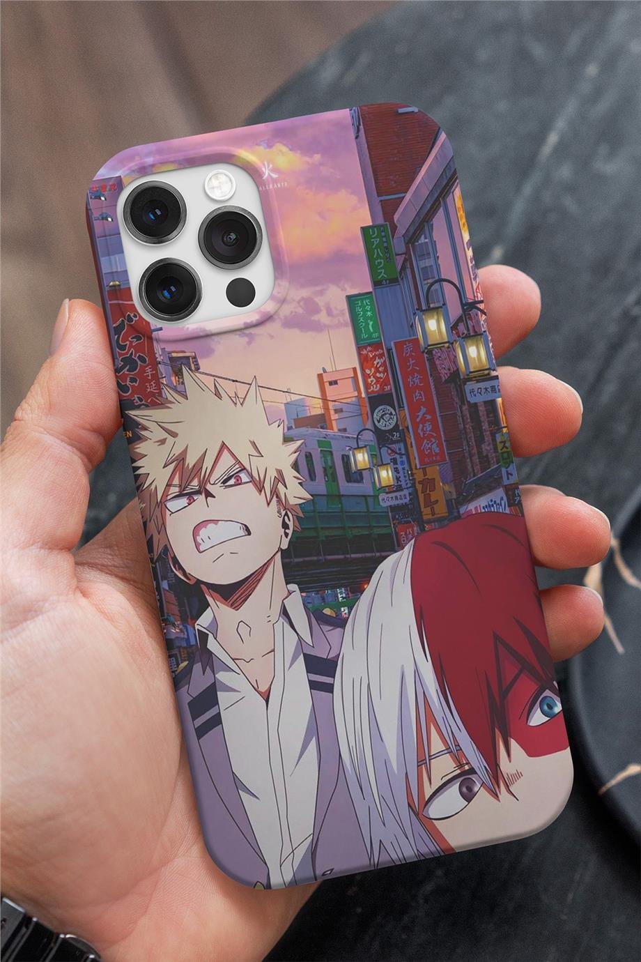 My Hero Academia Todoroki - Bakugo Siyah Silikon Baskılı Anime Telefon Kılıfı
