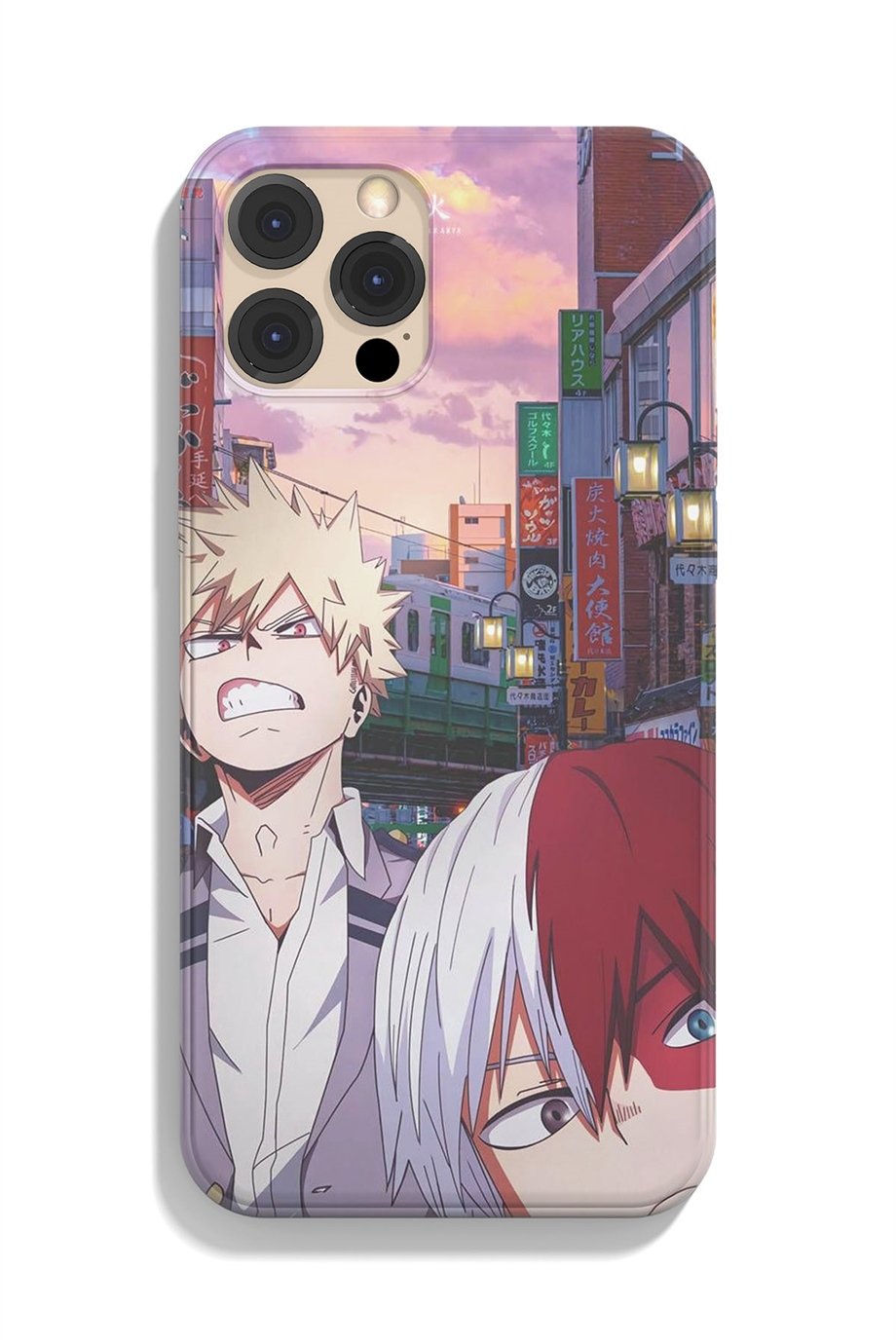 My Hero Academia Todoroki - Bakugo Siyah Silikon Baskılı Anime Telefon Kılıfı