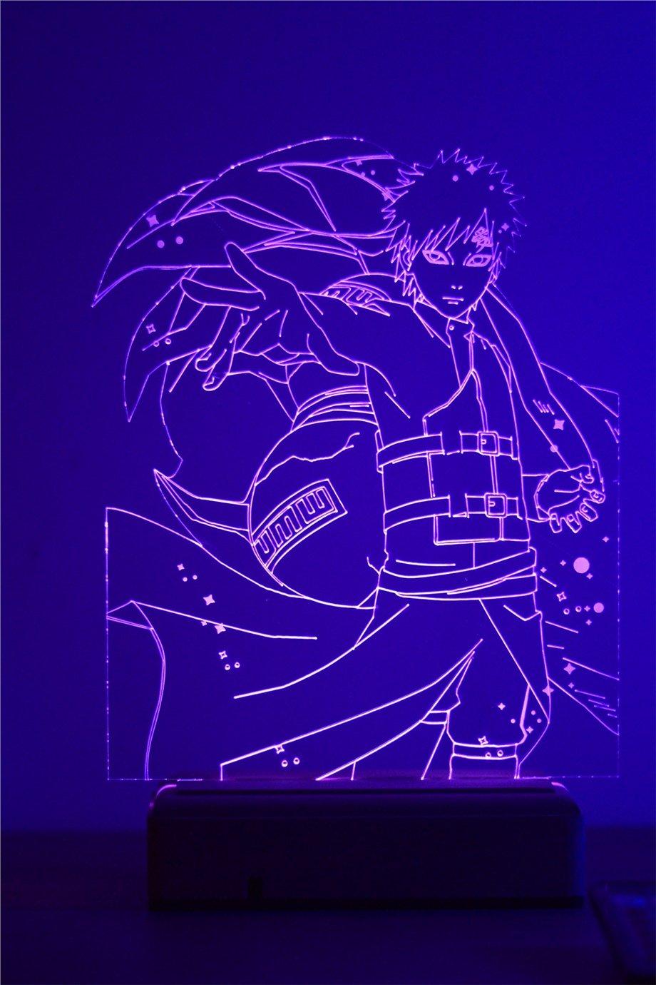 Naruto Gaara 16 Renk Gece Lambası
