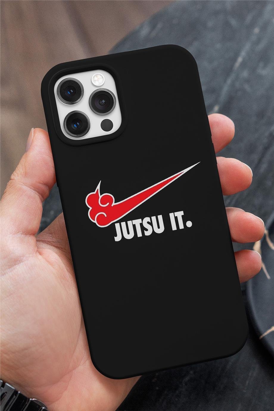 Naruto Jutsu It Siyah Silikon Baskılı Anime Telefon Kılıfı