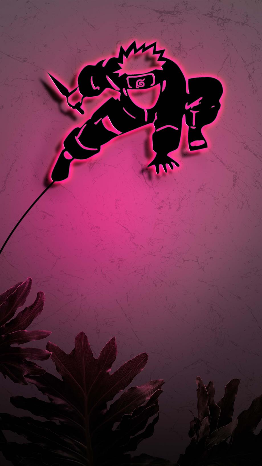 Naruto Uzumaki Anime 16 Renkli Rgb Kumandalı Ahşap Tablo Işıklı Duvar Dekoru