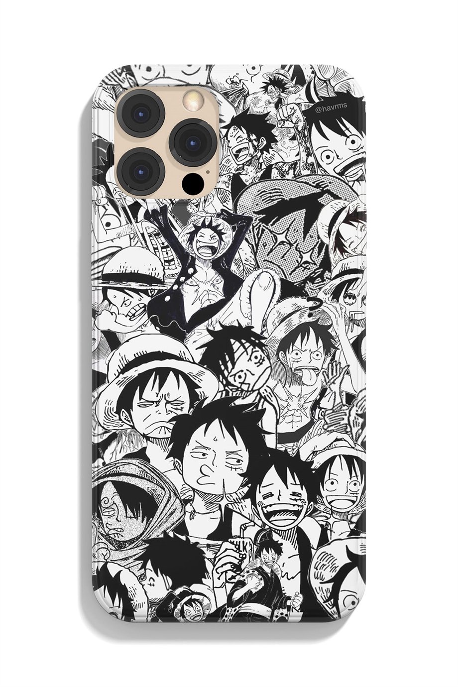 One Piece Monkey D. Luffy Siyah Silikon Baskılı Anime Telefon Kılıfı
