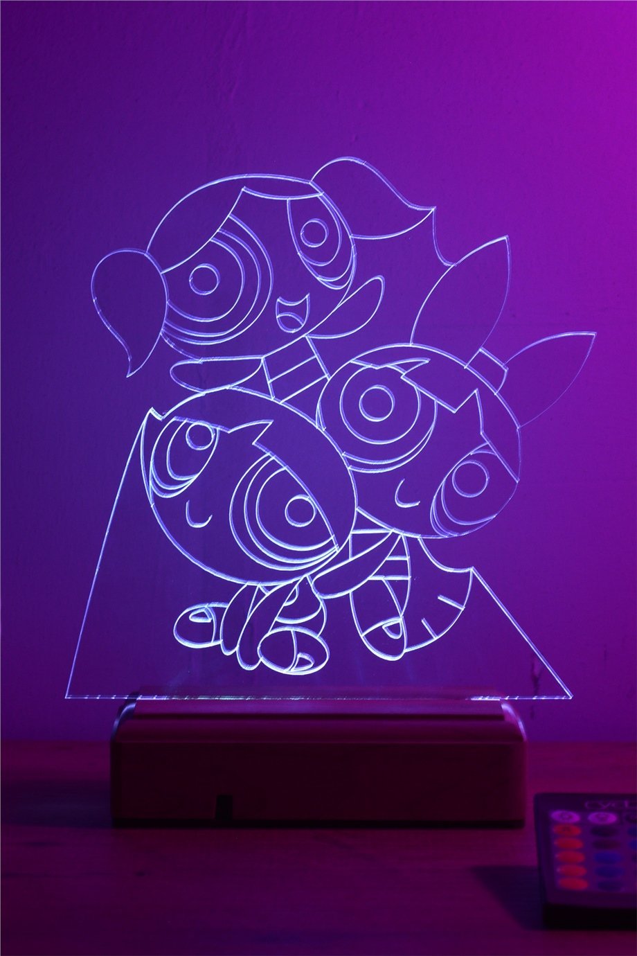 Powerpuff Girls Hediye 16 Renkli Kumandalı Gece Lambası